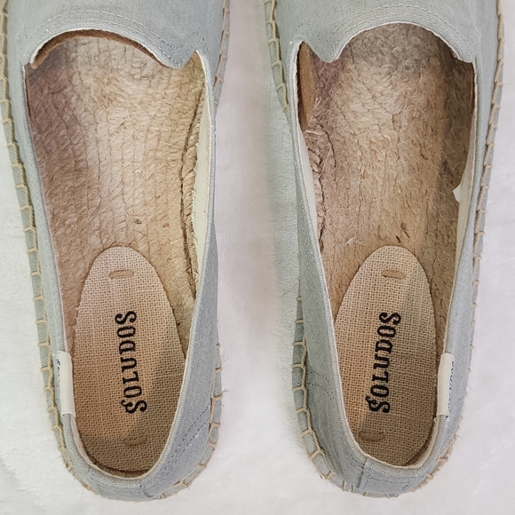 Soludos Flamingo Espadrille Blue/Gray Smoking Slipper Womens Size 9 - Picture 6 of 11